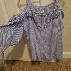 Blue and white shirt